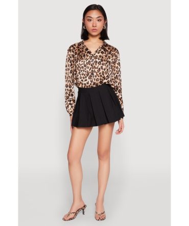 Solid Mini Pleated Skirt