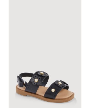 Toddler Girls Faux Pearl Flower Band Sandals