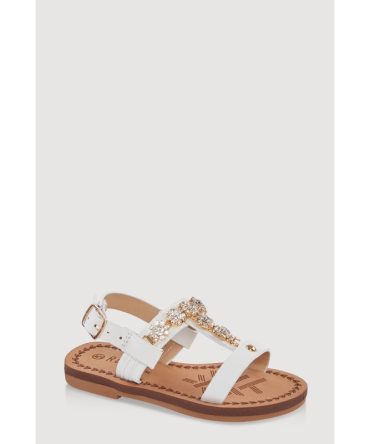 Toddler Girls Flower Rhinestone Studded Buckle Strap Sandals