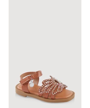Toddler Girls Rhinestone Butterfly Ankle Strap Sandals