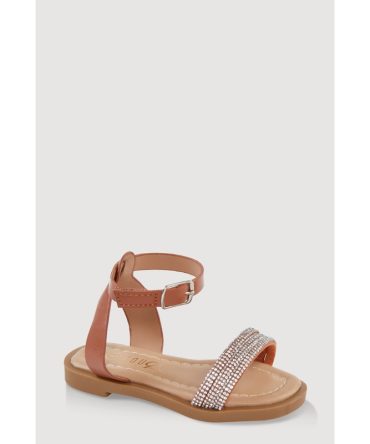 Toddler Girls Rhinestone Strap Band Sandals