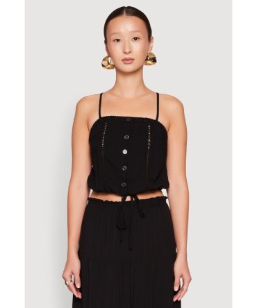 Almost Famous Faux Button Cropped Cami