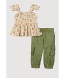 Baby Girls 0-9M Flower Embroidered Tee and Leggings