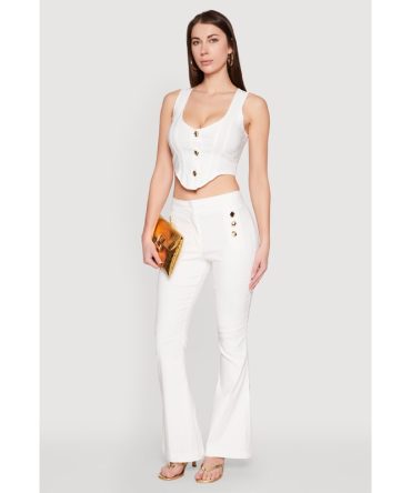 Flared Pull On Dress Pants