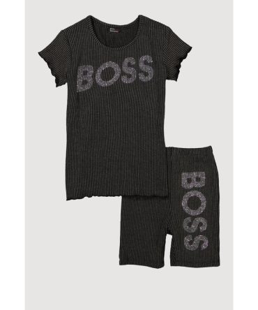 Girls Boss Rhinestone Top and Shorts
