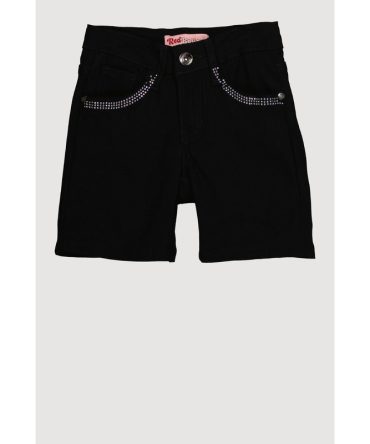 Girls Rhinestone Trim Hyperstretch Shorts