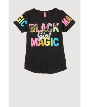 Girls Sequin Black Girl Magic Tee