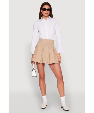 High Waisted Mini Pleated Skirt