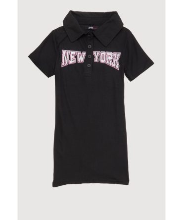 Little Girls Rhinestone New York Polo Dress
