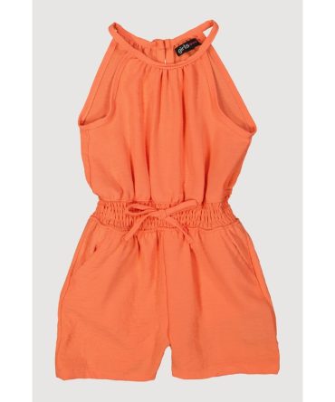 Little Girls Smocked Waist Sleeveless Romper