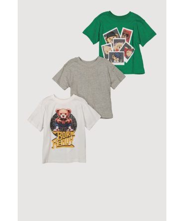 Toddler Boys Born Ready Bear Tees 3 Pack