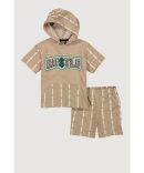 Toddler Girls Bow Detail Lace Trim Pintuck Top and Shorts