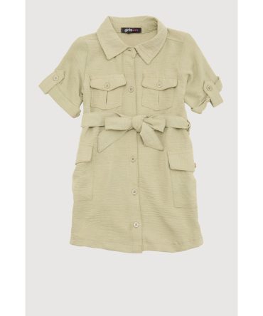 Toddler Girls Airy Utility Shirt Dress