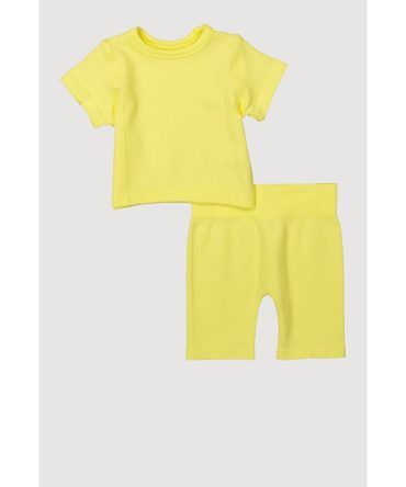 Toddler Girls Seamless Crew Neck Top and Shorts