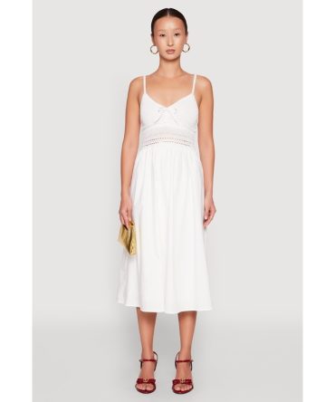 Almost Famous Crochet Empire Waist Midi Dress