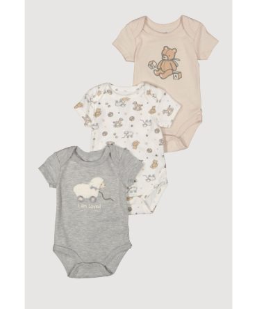 Baby 0-9M I Am Loved Graphic Bodysuits 3 Pack