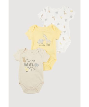 Baby Boys 0-9M Thank Heaven Graphic Print Bodysuits 3 Pack