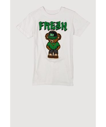 Boys Chenille Fresh Bear Patch Graphic Tee