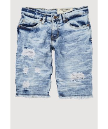 Boys Frayed Hem Denim Bermuda Shorts
