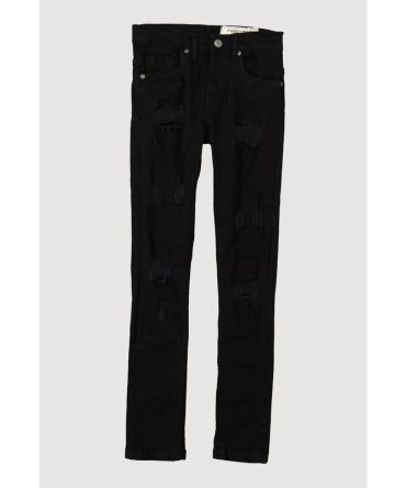 Boys Frayed Patch and Repair Distressed Jeans