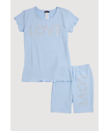 Girls Love Rhinestone Top and Shorts