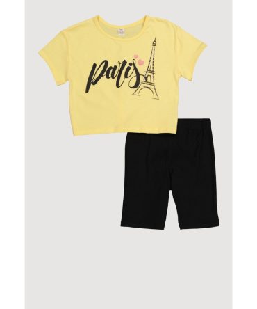 Girls Paris Eiffel Tower Tee and Shorts