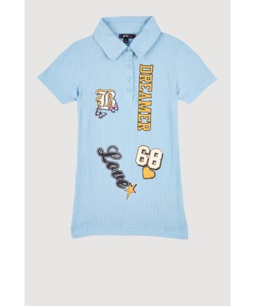 Little Girls Dreamer Graphic Polo Dress