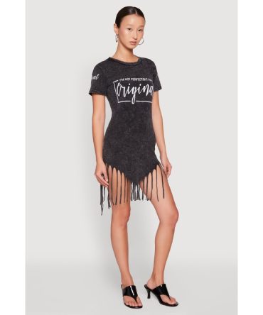Mineral Wash Im Not Perfect But Im Original Fringe Dress