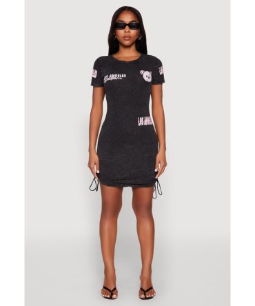 Mineral Wash Los Angeles Graphic Print Dress
