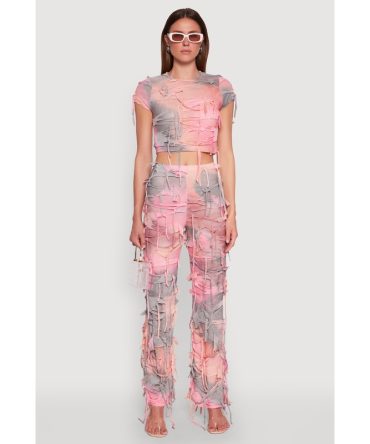 Tie Dye Distressed Pants