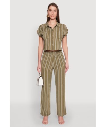 Airy Striped Pattern Pants