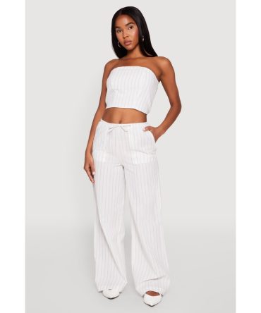 Almost Famous Drawstring Striped Pants
