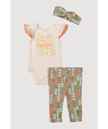 Baby Girls 0-9M Love Daddy Bodysuit and Leggings Set