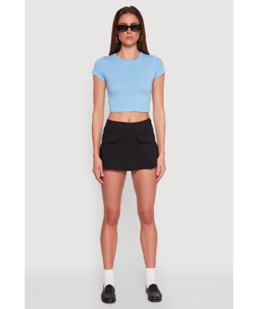 Basic Crew Neck Cropped Tee