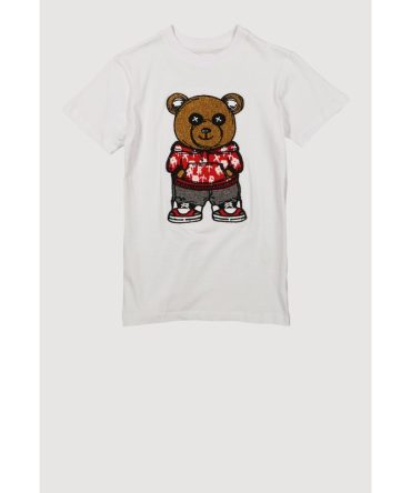 Boys Bear Chenille Patch Graphic Tee