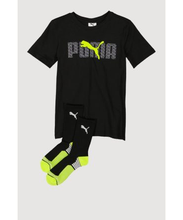 Boys Puma Crew Neck T Shirt and Socks