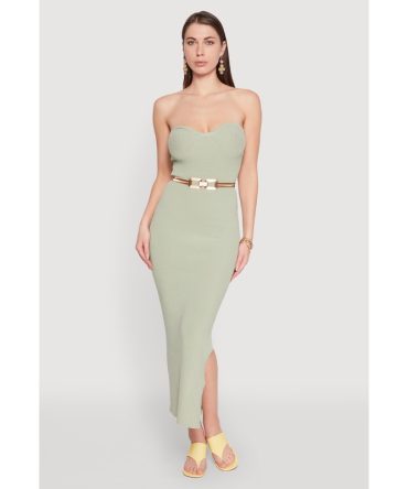 Side Slit Maxi Tube Dress