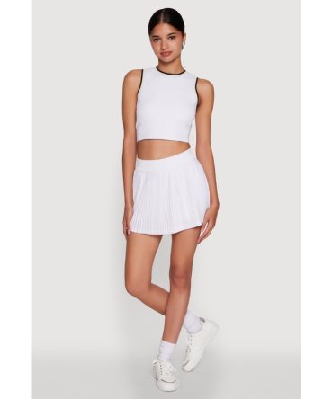 Trendy High Waisted Mini Pleated Skirt