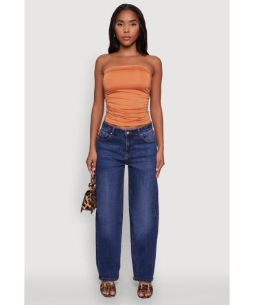 Trendy Side Ruched Tube Top