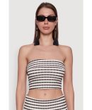 Trendy Textured Knit Sleeveless Crop Top