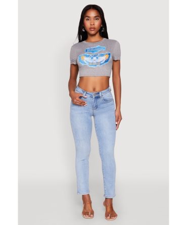 Vintage Motorcycle Graphic Crop Top