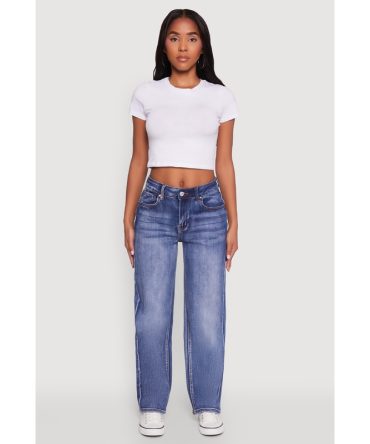WAX Straight Whiskered Jeans