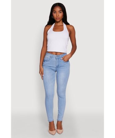 WAX Stretch High Waisted Skinny Ankle Jeans