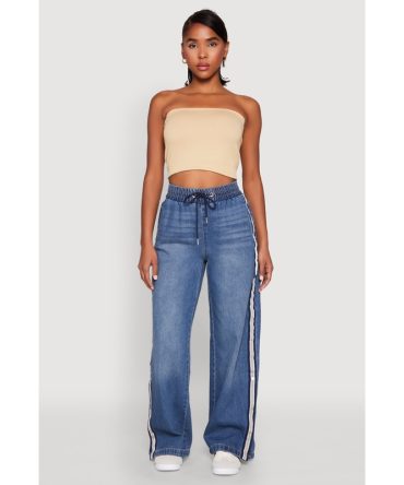 Almost Famous Contrast Trim Whiskered Jeans