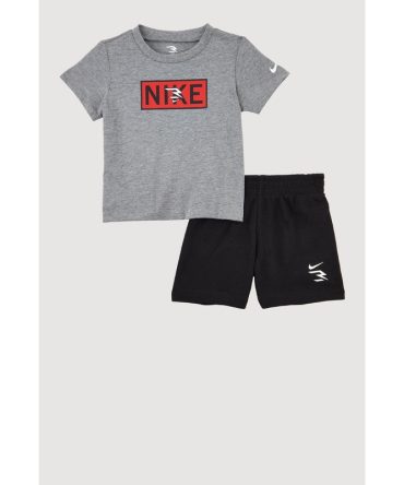 Baby Boys 12-24M Marled Graphic Print Tee and Sweatshorts