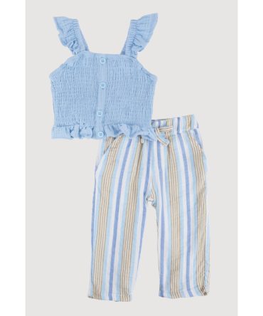 Baby Girls 12-24M Peplum Top and Striped Pants