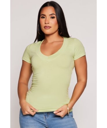 Basic V Neck Short Sleeve Tee