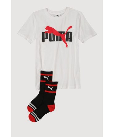 Boys Puma Graphic Tee with Socks