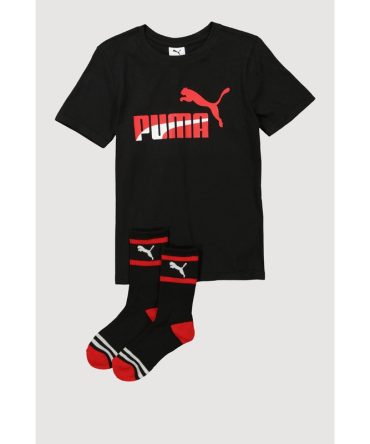 Boys Puma Logo Graphic Tee with Socks