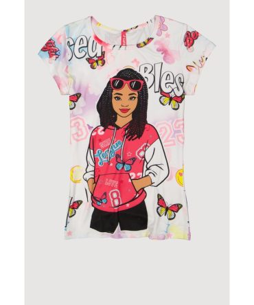 Girls Blessed Butterfly Graphic Print Tee